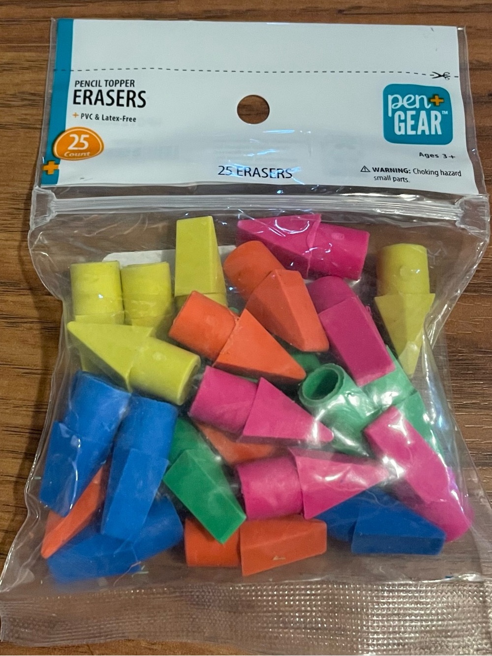 New Pen+Gear Pencil Topper Erasers - Multicolor 25 Pack PVC & Latex Free